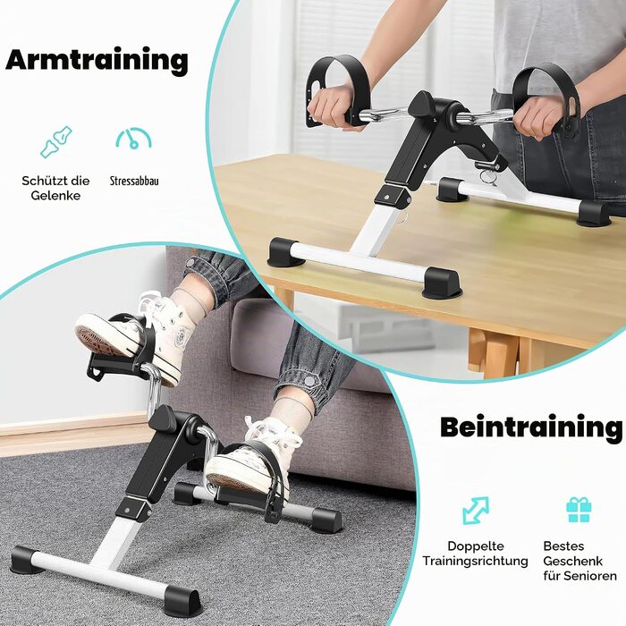 Міні-тренажер Techfit Pedal-Ausbilder для дому та офісу, компактний симулятор ходьби для рук і ніг, для реабілітації та легких тренувань, білий PED2