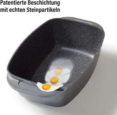 Лита алюмінієва жаровня з кришкою 43x26 см, 7,8 л Індукційна духовка безпечна для всіх типів плит, кришку можна використовувати як