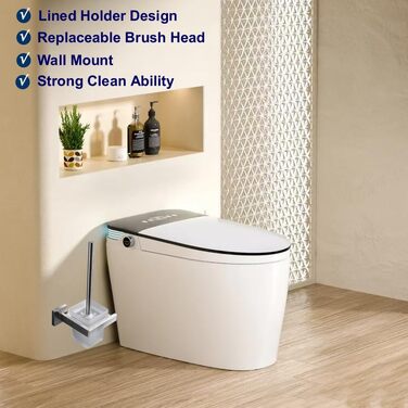 Туалетна щітка, щітка для унітазу та тримач з матовою нержавіючої сталі для настінного кріплення, матове покриття