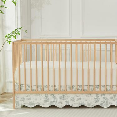 Спідниця для ліжечка Brandream з гребінцем, бавовняна, французький кантрі, туалет для малюків, спідниця для ліжечка для немовлят, бохо, богемний, нейтральний, вінтажний, зелений, туалетний, квітковий, фермерський, шик, бохо, богемна, зелена, туалетна