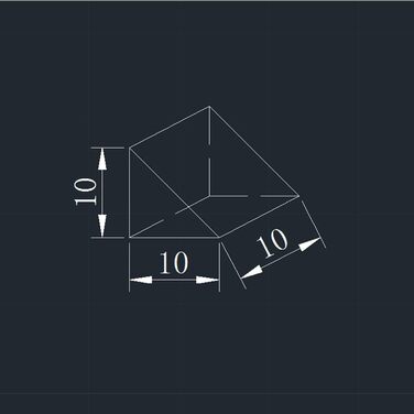 Оптична скляна рефлекторна призма, підходить для точних оптичних інструментів, 10 10 10 мм - 20 20 20 мм, прямокутна призма, 10 10 10 мм (10x10x10 мм)