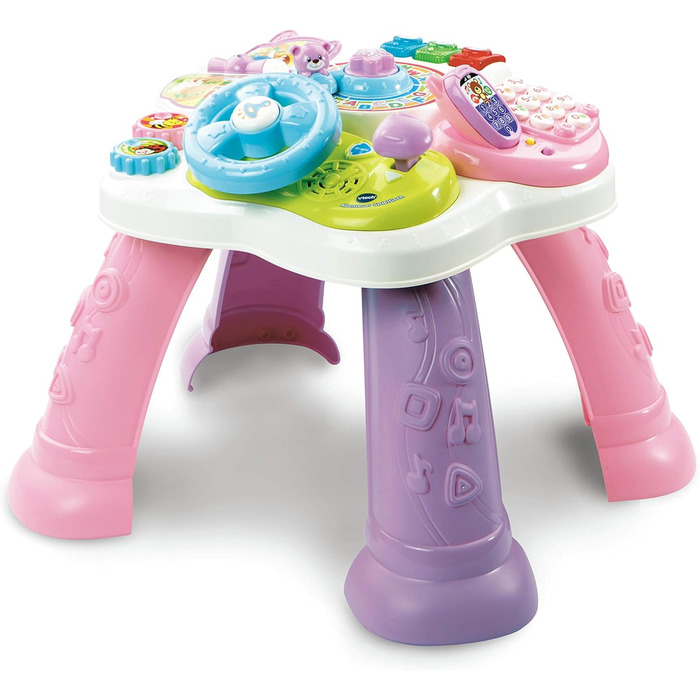 Барвистий дитячий ігровий стіл із 6 ігровими полями та інтерактивними елементами Вивчайте кольори, цифри, тварин, музику та форми