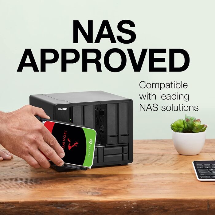 Внутрішній жорсткий диск для NAS, 3,5-дюймовий, 5400 об/хв, 256 МБ кешу, SATA 6 Гбіт/с, сріблястий, включаючи службу порятунку даних (ST6000VNZ06) NAS 6 ТБ, 6TB
