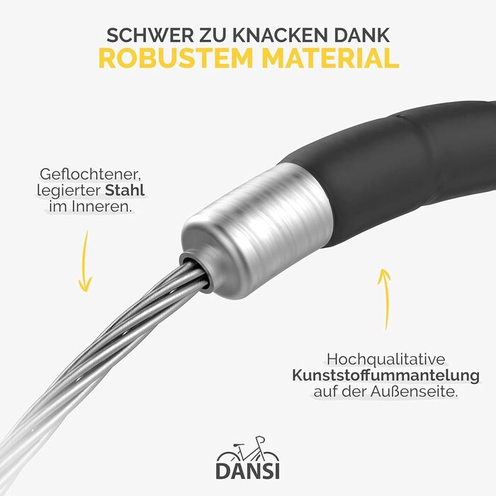 Замок для велосипеда Panzerschloss Надійний захист від крадіжки з 2 ключами Велосипедний замок, замок для байку, велосипедні замки, замки для електровелосипедів 18 x 850 мм