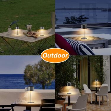 Світлодіодна акумуляторна маленька настільна лампа з можливістю затемнення бездротова 3000K-6000K для приміщень/на вулиці, IP54 ви