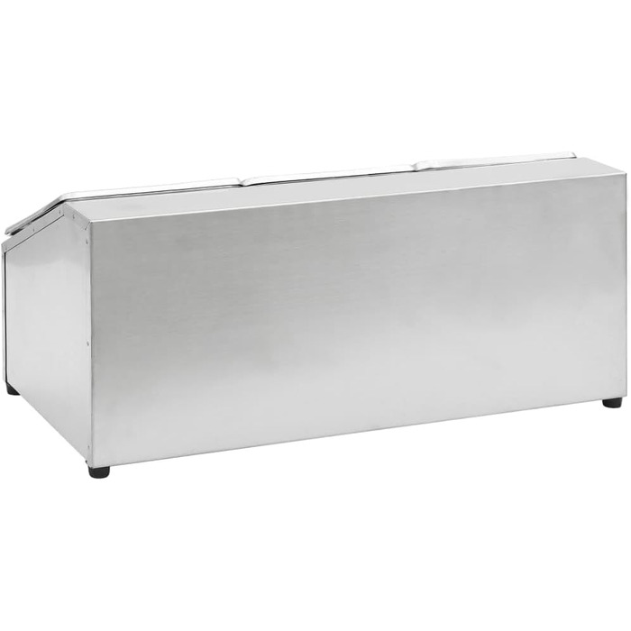 Підставка vidaXL Gastronorm з 3 контейнерами GN 1/6, кришками, верхньою полицею, стійкою для гастроконтейнерів, контейнерами для інгредієнтів, нержавіюча сталь, 49,7 x 22,5 x 21,5 см (22,5 x 49,7 x 21,5 см)