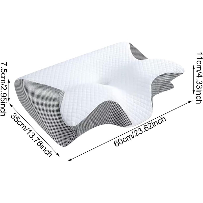 Подушка Curosleep, ергономічна ортопедична подушка, ортопедична подушка для шиї з піни з ефектом пам&39яті, подушка для підтримки шиї для сну на боці, спині та животі (чорна)