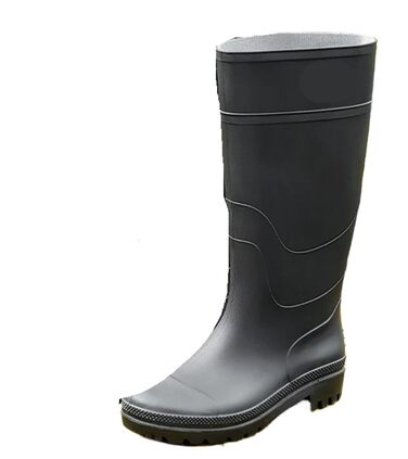 Чоловічі водонепроникні гумові чоботи з ПВХ, без шнурків, нековзні гумові чоботи з широким носком, грязезахисне взуття для дорослих, розмір 43 EU, чорні