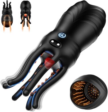 Мастурбатор DVG для чоловіків, чорний, з функцією оральної стимуляції, язичком, 10 режимів вібрації