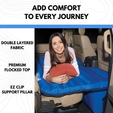 Надувний тканинний матрац Pittman Outdoors AirBedz PPI-BLU-TRKMAT для заднього сидіння, довжина 1,5 м, підходить для великих вантажівок та позашляховиків, синій