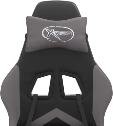 Ігрове крісло з підставкою для ніг, крісло для ПК, ігрове крісло, крісло для геймерів, крісла для домашнього офісу, крісла для ігор, комп&39ютерне крісло, крісло для Playstation, обертове, чорно-сіра штучна шкіра