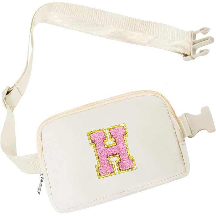 Маленька сумка на пояс з нашивкою з ініціалами, регульований ремінець для жінок, підлітків, дівчат, бігу, подорожей, спортзалу, по