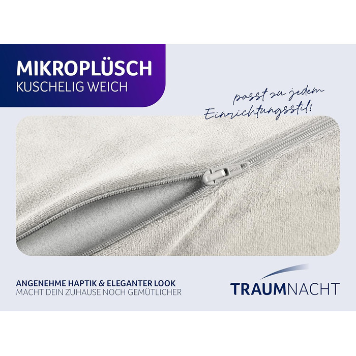 Ексклюзивна спеціальна подушка для сну Traumnacht з в&39язкопружною піною, що знімає тиск, 40 x 60 см, сертифікована Oeko-Tex, виготовлена за німецькими стандартами якості, (1 упаковка), кремова