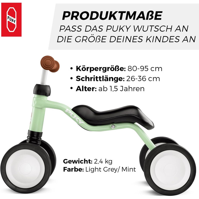 Безпечний розсувний транспортний засіб Для малюків від 1,5 років З поворотною віссю Безпечні ручки на кермі Всередині та зовні Кол