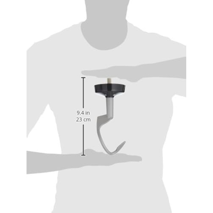 Гачок для тіста Kenwood з алюмінію KAT73.000CA, аксесуари для кухонних комбайнів Kenwood, гачок для змішування, підходить для всіх кухонних комбайнів Chef XL, можна мити в посудомийній машині, алюміній, срібло