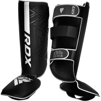 Щитки для гомілок RDX для кікбоксингу, бойових мистецтв, тренувань з муай-тай, шкіряні щитки для гомілок Maya Hide для тайського боксу, захисні накладки для спарингу, боксу, крав-мага, MMA, карате, тхеквондо (багаторазові), білі, XL