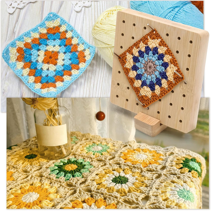 Супер стабільна Locking Board Crochet Wood for Crochet, 6 фіксованих паличок із нержавіючої сталі 5 голок, 13,5