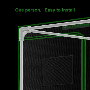 Тент для вирощування MELONFARM 66121 см, з високоякісним відбиваючим матеріалом Diamond Mylar 600D, оглядовим вікном та піддоном для гідропоніки (60x60x120 см)