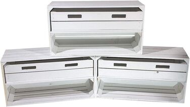 Білі дерев&39яні ящики з шухлядами та відділеннями - місце для взуття та шапок, шарфів, рукавичок (68x40x30см, широкий ящик для фруктів з шухлядою, 68x40x30см) Широкий ящик для фруктів з шухлядою 68x40x30см 68x40x30см