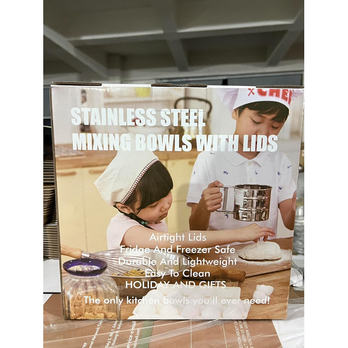 Набір мисок для змішування Wildone, набір мисок з нержавіючої сталі з 7 шт. з герметичними кришками, штабельовані, можна мити в по
