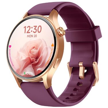 Жіночий круглий смарт-годинник із функцією телефону 1,32-дюймовий AMOLED-дисплей, фітнес-годинник із понад 110 спортивними режимами та 3ATM, фітнес-трекер для iPhone/Android, крокомір із монітором серцевого ритму/SpO2/монітором сну фіолетовий