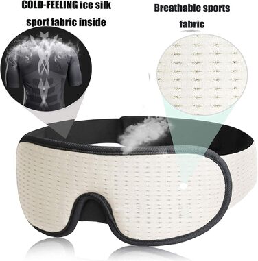 Маска для сну LEEKEN 3D - 100 світлонепроникність, маска для сну для чоловіків і жінок, прохолодна спортивна тканина, захист очей