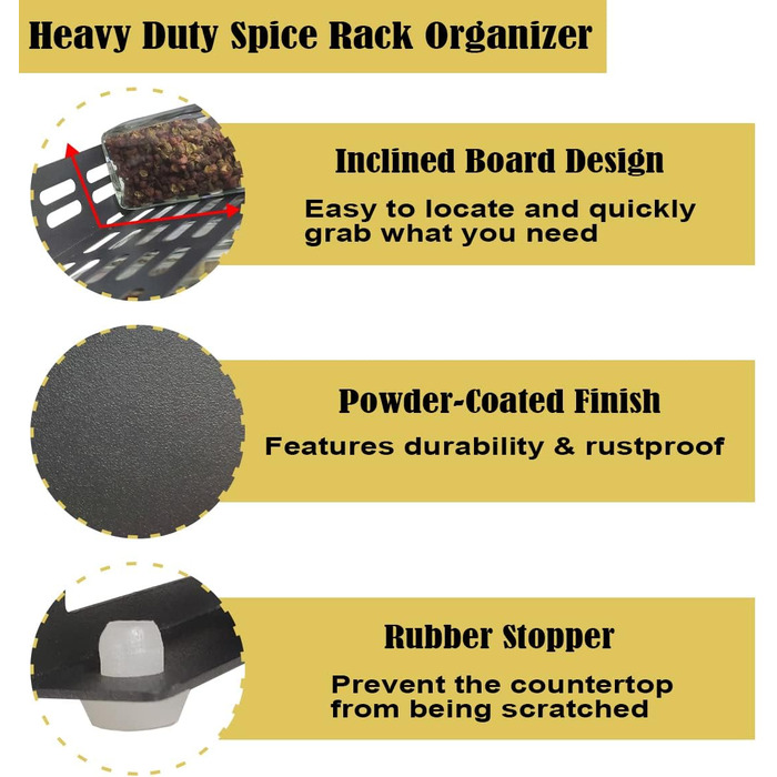 Рівнева полиця Spice для стільниці, шафи або настінного монтажу, 4 відділення для зберігання, 4-