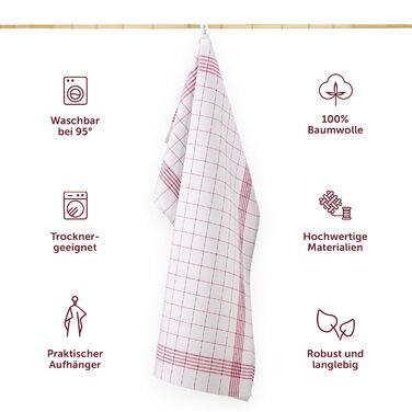Набір Blumtal з 10 чайних рушників преміум-класу - високоякісні чайні рушники, 100 бавовна, червоні в клітинку, 50x70см 10 шт. чер