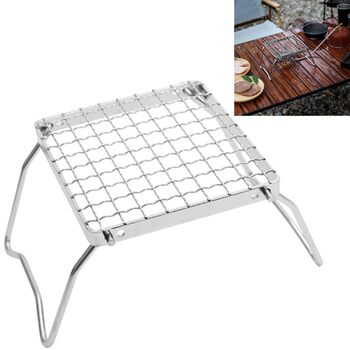 Портативний складаний гриль-стійка для гриля - , сріблястий, кріплення для варильної поверхні з нержавіючої сталі, підставка для пароварки, підходить для приготування чаю на плиті, пікніків, барбекю, кемпінгу тощо.