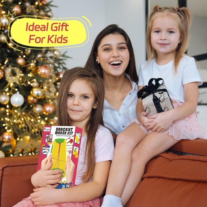 Мистецтво та ремесла для дітей віком 8-12 років, Набір для майстер-класу з виготовлення браслетів дружби для дівчаток, Набір для виготовлення ювелірних виробів, Різдвяні подарунки для дітей віком 6-12 років (синій)