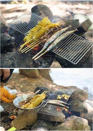 Компактна складна сітка для гриля, складна гриль-піч, кемпінг на свіжому повітрі, нержавіюча сталь, риба, нержавіюча сталь