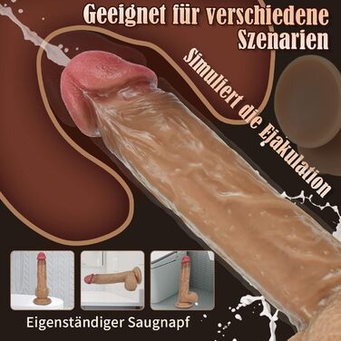 Реалістичний фалоімітатор з функцією сквіртингу, присоска, фалоімітатор для сквіртингу яєчок, фалоімітатор для сквіртингу зі штучною спермою, сперма, реалістичний член, XL, м&39який, секс-іграшка для сквіртингу, хвіст фалоімітатора для жінок та чоловіків,