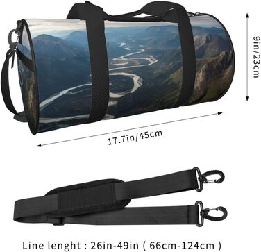 Спортивна сумка для подорожей, туристична сумка з принтом, сумка на нічліг, чорна, універсальний розмір