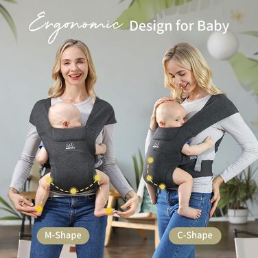 Люлька для новонароджених від народження, зручне сидіння MOMTORY для дитини (3-12 кг), ергономічний слінг від новонародженого до м