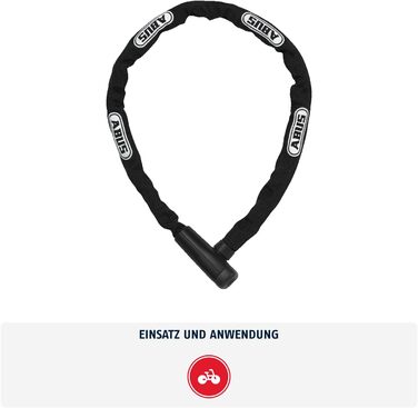 Ланцюговий замок ABUS Steel-O-Chain 5805K Сталевий велосипедний замок Рівень безпеки ABUS 5 Чорний 75 см Одинарний