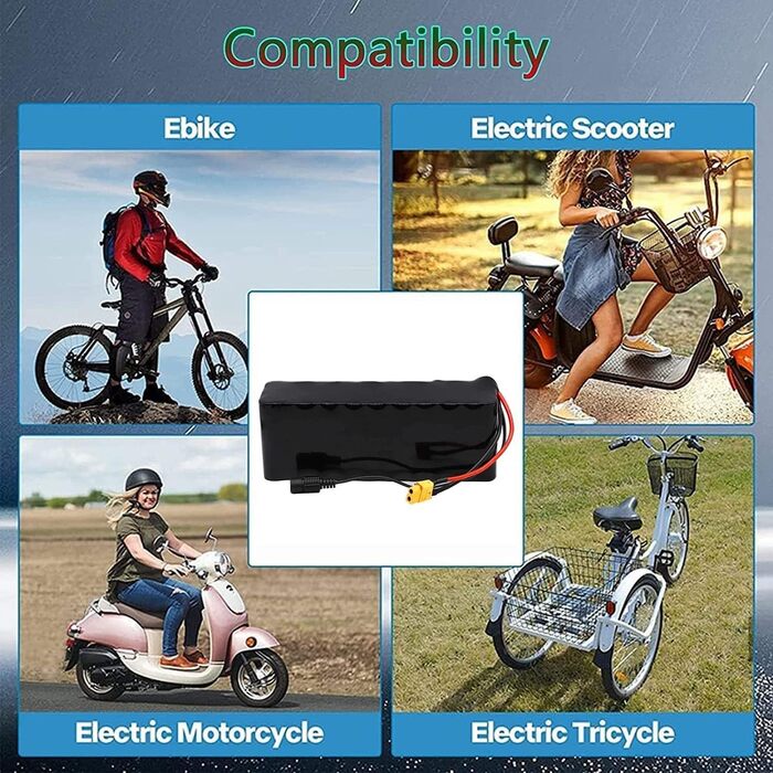 Акумулятор для електровелосипеда Велосипедні акумулятори 48V 8Ah 10Ah 12Ah 15Ah 18Ah 20Ah 25Ah Літій-іонний акумулятор для електровелосипеда 48V Літій-іонний акумулятор із зарядним пристроєм для двигуна 200W 500W 800W 1000W 48V 10Ah, 48V 20Ah