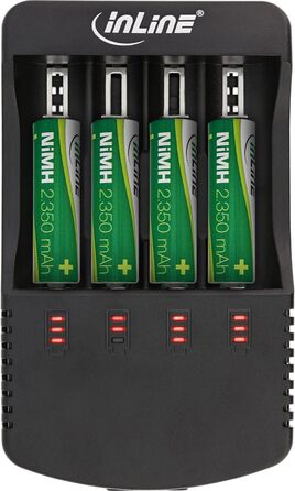 Зарядний пристрій InLine 01287L для літієвих та нікель-кадмієвихнікель-металгідридних акумуляторів з функцією зовнішнього акумулятора (зовнішнього акумулятора)