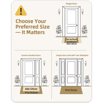 КОЛІР І ГЕОМЕТРІЯ Великий нековзний килимок для прихожих 60 x 120 см, килимок для прихожих, що миється, що вловлює бруд, бежевий 60 x 120 см (прямокутний)