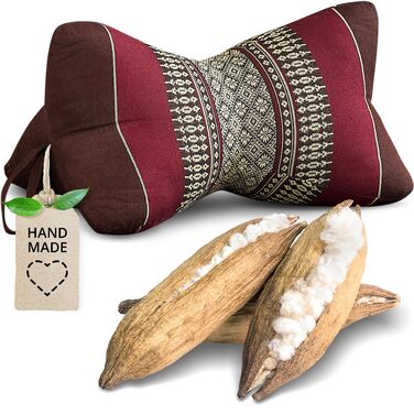 Подушка для шиї livasia з кісткою - Ø 15x32 см - Подушка для шиї у формі кістки, подушка для дивана, подушка для читання з капоком, подушка для саду та балкону, дорожня подушка ручної роботи (бордова)