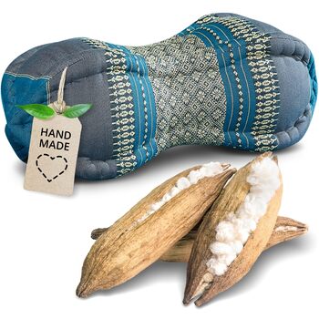 Подушка для шиї livasia Papaya - Ø 13x43 см - Подушка для шиї у формі папайї, подушка для дивана, подушка для читання з капоком, подушка для саду та балкону, подушка для подорожей ручної роботи (світло-блакитний)