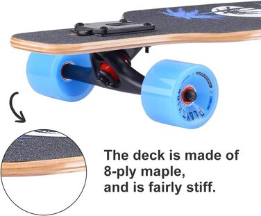 Лонгборд 39 дюймів, з кульковими підшипниками ABEC-9, Drop-Through Freeride Skateboards Cruiser I кокосове дерево