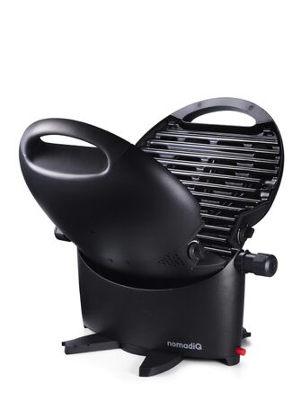 Кемпінговий гриль NOMADIQ Настільний гриль Компактний 2 конфорки Газовий гриль для кемпінгу Газовий гриль для балкону, автофургона Гриль-плита, портативна, для вулиці, барбекю, вулична плита, чорний колір