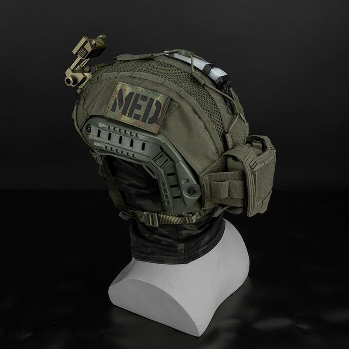Сумка для тактичного шолома IDOGEAR House з кишенею для батареї, противага для шолома NVG, розмір Fast, M/L/XL, аксесуар для шолома, M, зелений Ranger