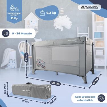 Люлька для подорожей, Автолюлька, 2 в 1, Надзвичайно компактно складається, Знімний матрацик, Mofli, до 15 кг, Дихаюча тканина, Бі