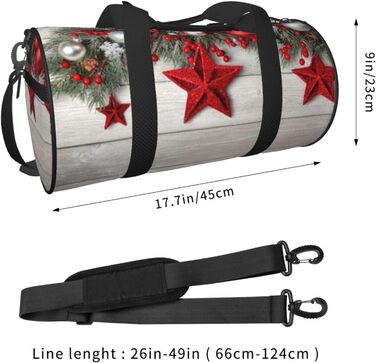 Спортивна сумка для подорожей, принт Різдвяні кулі, сумка на нічліг, чорна, універсальний розмір