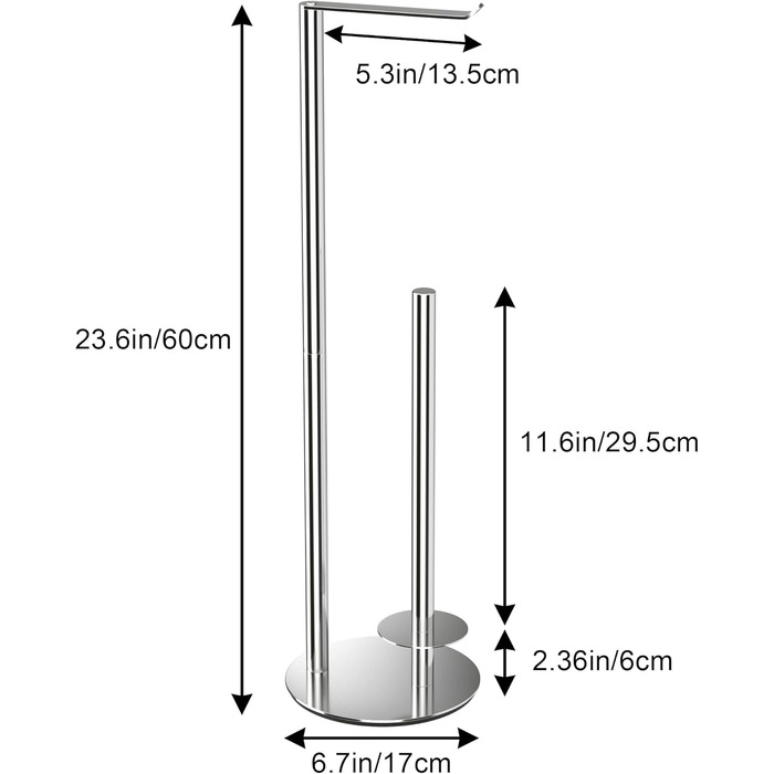Срібний тримач для туалетного рулону, окремо стоячий тримач для туалетного рулону, тримач для туалетного рулону з нержавіючої стал