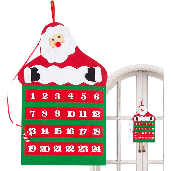 Тканинний адвент-календар з 24 кишенями Shenrongtong