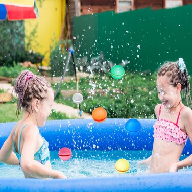 Багаторазові водяні кульки, 6 шт. Швидкозаповнювані силіконові кульки для бризок, самозакривні водяні кульки для ігор на свіжому повітрі та літніх вечірок