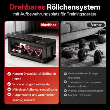 Регульована силова лава JOROTO MD85 з вбудованим відділенням для зберігання, вантажопідйомність 990 фунтів/450 кг, багатофункціональна похила лава, 9-позиційні блоки та 7-позиційна регульована спинка, лава для домашніх тренувань