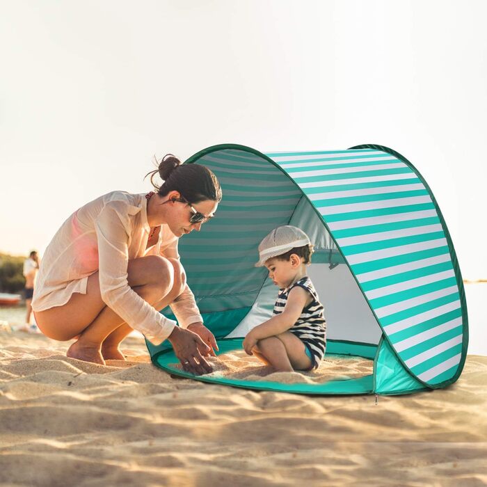 Дитячий пляжний намет, розкладний дитячий пляжний намет, портативний затінений басейн, захист від ультрафіолету, сонцезахисний намет для малюків, пляжний намет, дитячий басейн зеленого кольору